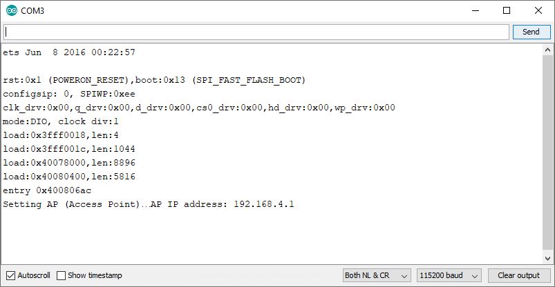Testing the ESP32 Server Serial Monitor Arduino IDE
