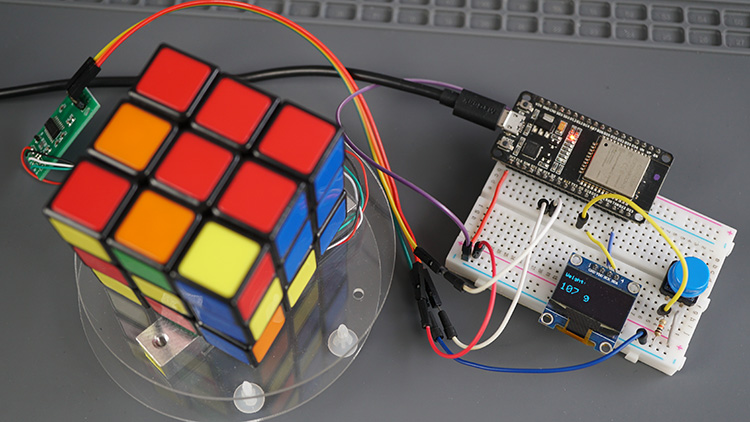 ESP32 digital scale demonstration OLED display weight