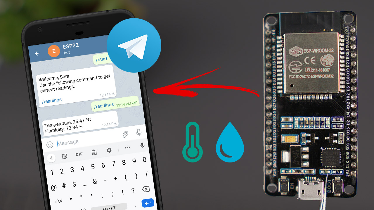 ESP32 ESP8266 NodeMCU Send Publish Sensor Readings BME280 Telegram Arduino