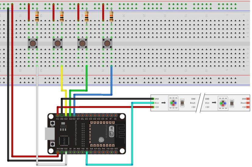 esp32 neopixel pushbutton ws2812b project