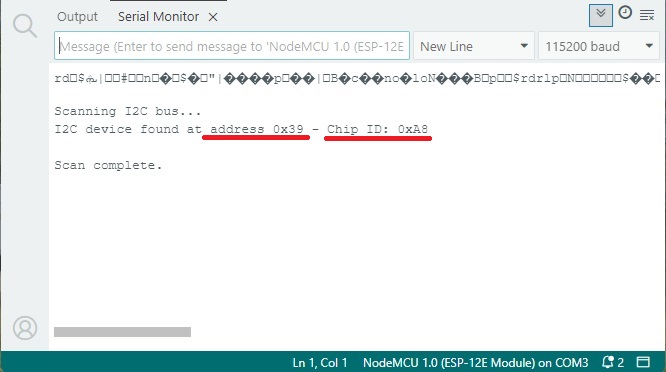 APDS9960 Get I2c Address and Chip ID