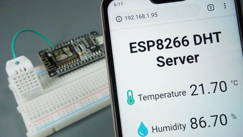 ESP8266 DHT11 DHT22 Temperature and Humidity Web Server with Arduino IDE