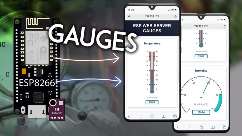 ESP8266 NodeMCU Web Server Display Sensor Readings in Gauges