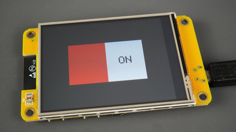 Touchscreen On Off Button Cheap Yellow Display ESP32-2432S028R Arduino IDE