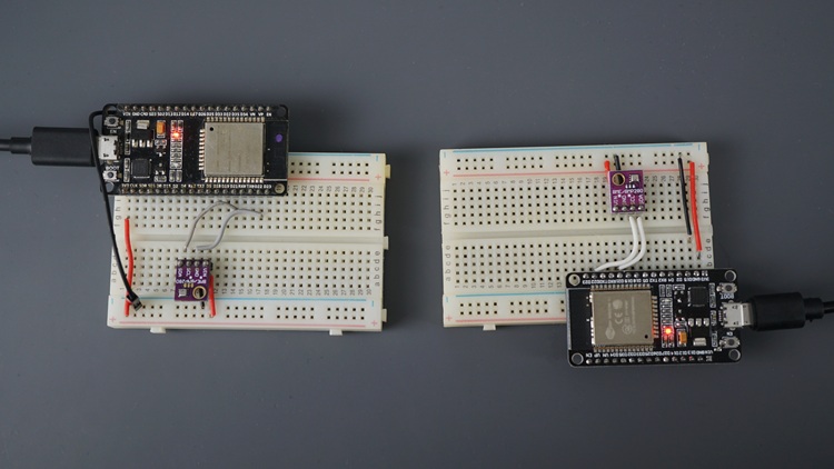 Two ESP32 Boards with a BME280 Sensor