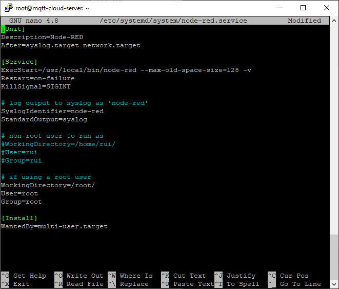 Digital Ocean Installing Node-RED autostart on boot