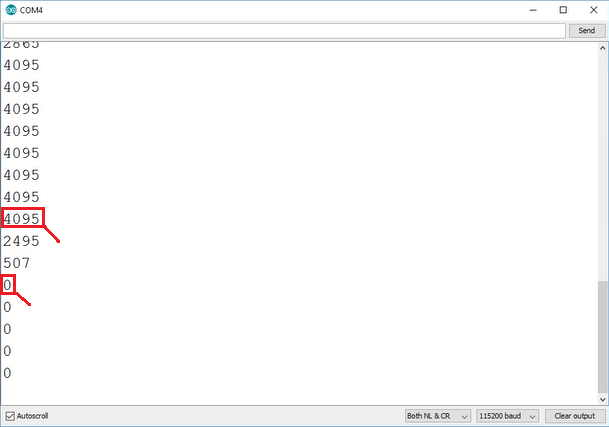Read potentiometer ESP32 analogRead serial monitor Arduino IDE demonstration