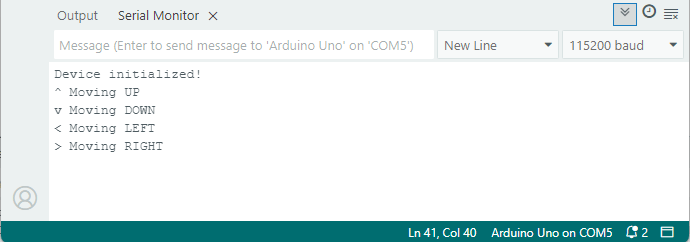APDS9960 Gesture Detection Arduino IDE - Serial Monitor Demonstration