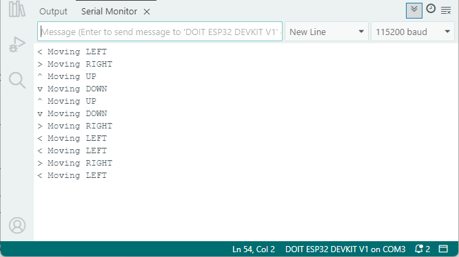 ESP32 with APDS9960 Gesture Detection Arduino IDE - Serial Monitor Demonstration