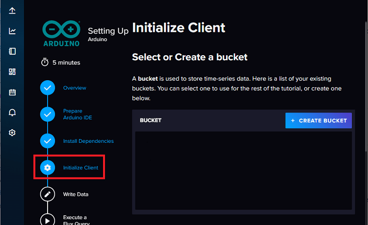 InfluxDB Cloud Arduino Initialize Client