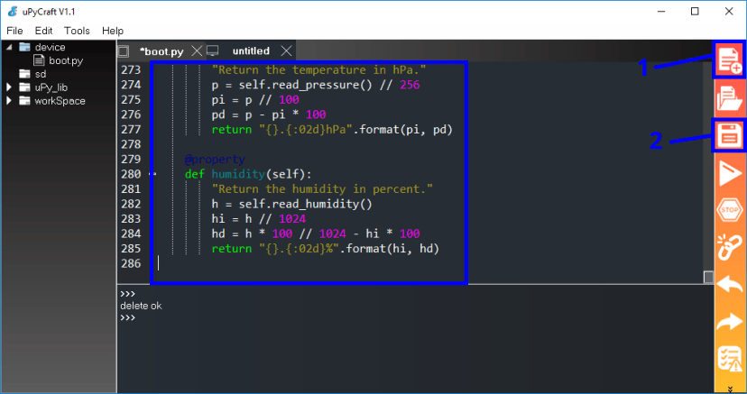 Install BME280 library MicroPython ESP32 ESP8266 uPyCraft IDE step 1