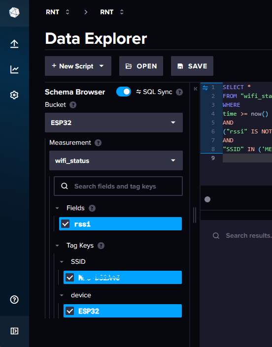 Data Explorer InfluxDB