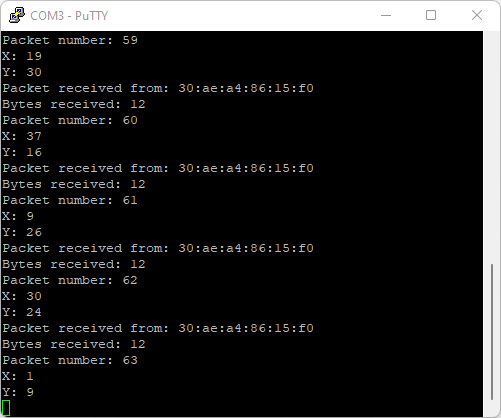ESP-NOW Receiver Encrypted Messages PUTTY