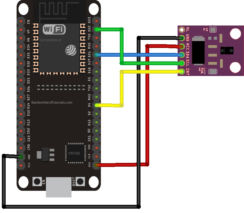ESP32 APDS9960 Sensor Wiring Diagram