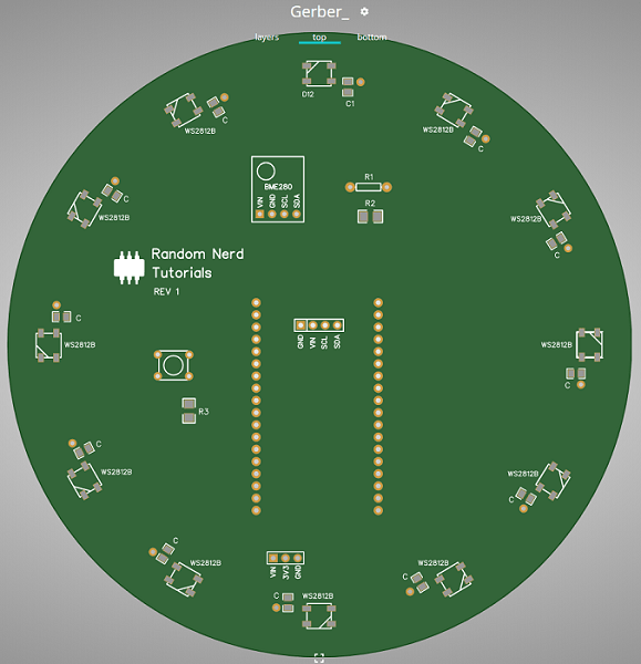 ESP32 PCB Weather Station Interface Gerber Viewer Online