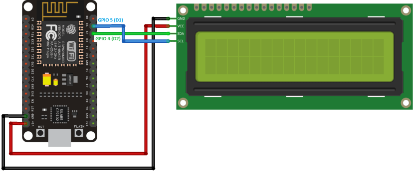 ESP8266 I2C LCD Wiring