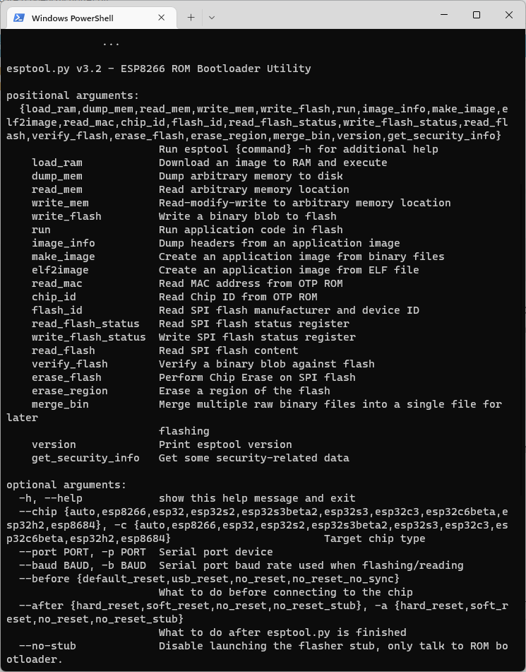esptool utility