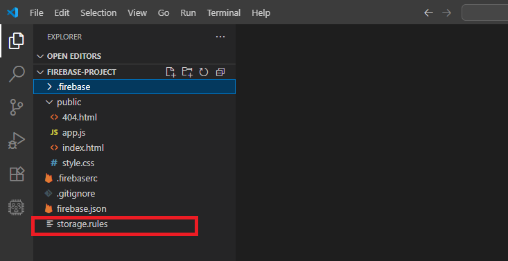 Firebase Storage Rules File on VS Code