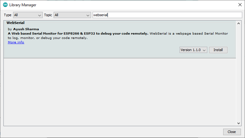 Installing Web Serial Library Arduino IDE