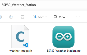 LVGL Load Image Arduino Code example folder weather images file