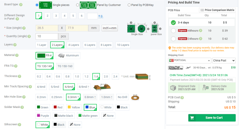 ESP32 Neopixel PCB Shield PCBWay Details