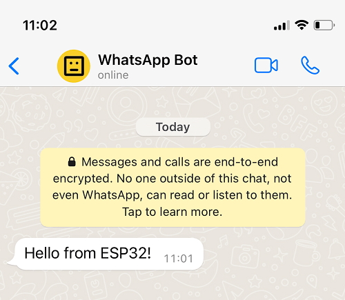 WhatsApp Receive Message from ESP32